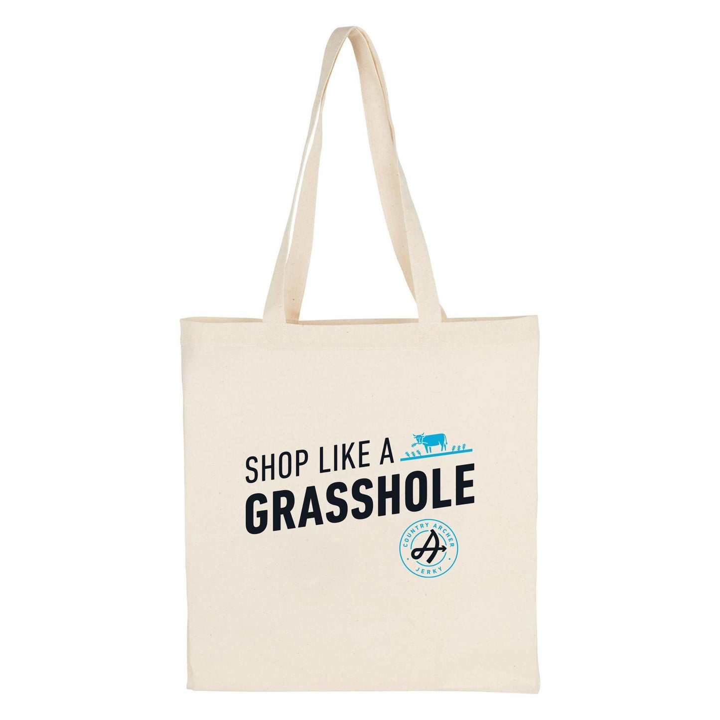  Shop Like A Grasshole Tote by Country Archer, Shop Like A Grasshole Tote, gi, shop-like-a-grasshole-tote, , White Tote