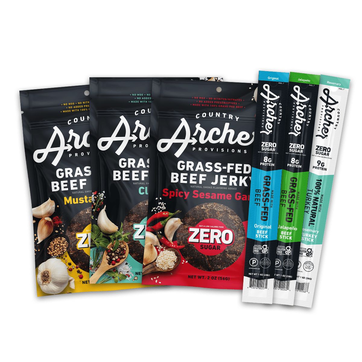  Keto Beef Jerky Lovers Gift Pack by Country Archer Provisions, Keto Beef Jerky Lovers Gift Pack, Beef - gifts - Gluten-Free - Grass Fed Beef - High Protein - Jerky - Keto - No Preservatives - Organic Ingredients - Paleo - Real Ingredients - Spicy, keto-beef-jerky-lovers-gift-pack, , Just the Jerky